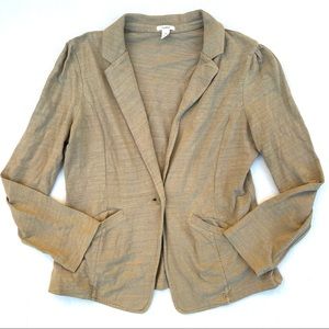 Caslon Single Button Tan Sweater Blazer
